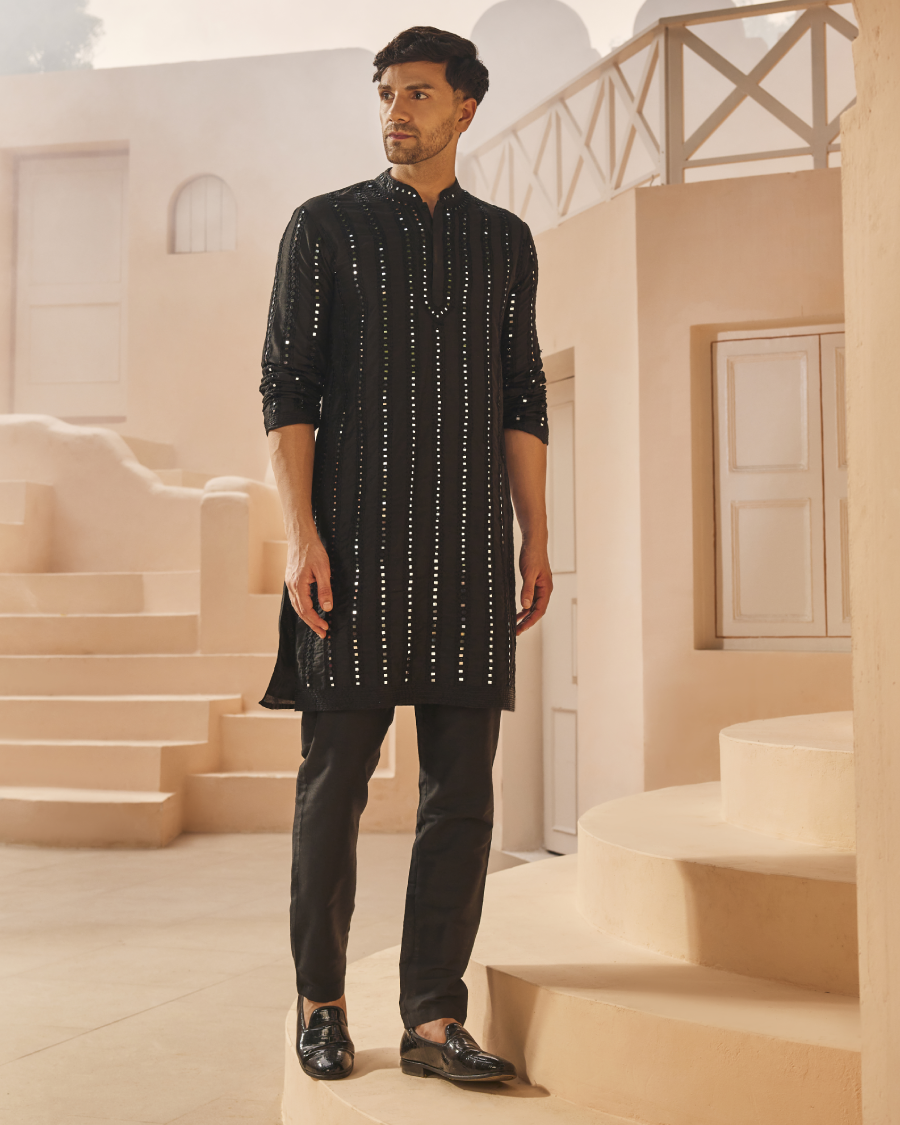 Lorenzo Mirror Kurta in Noir