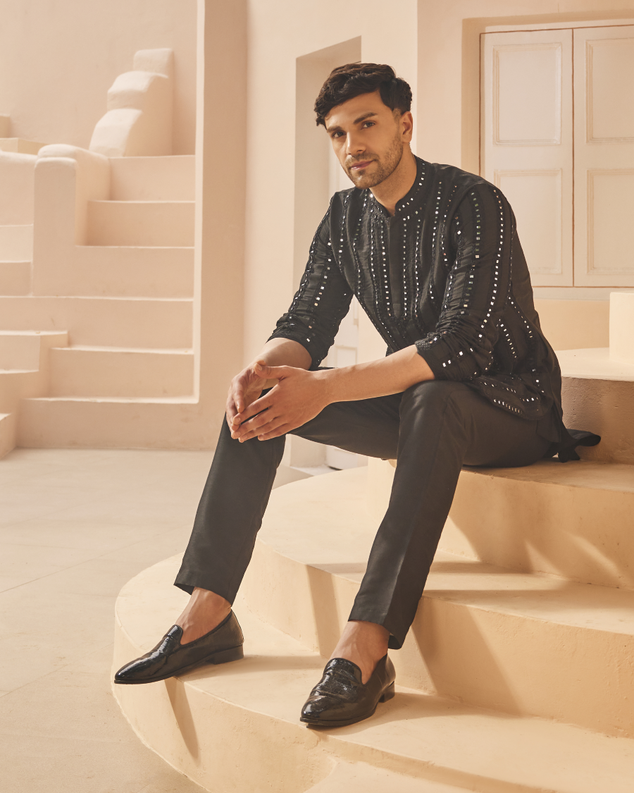 Lorenzo Mirror Kurta in Noir