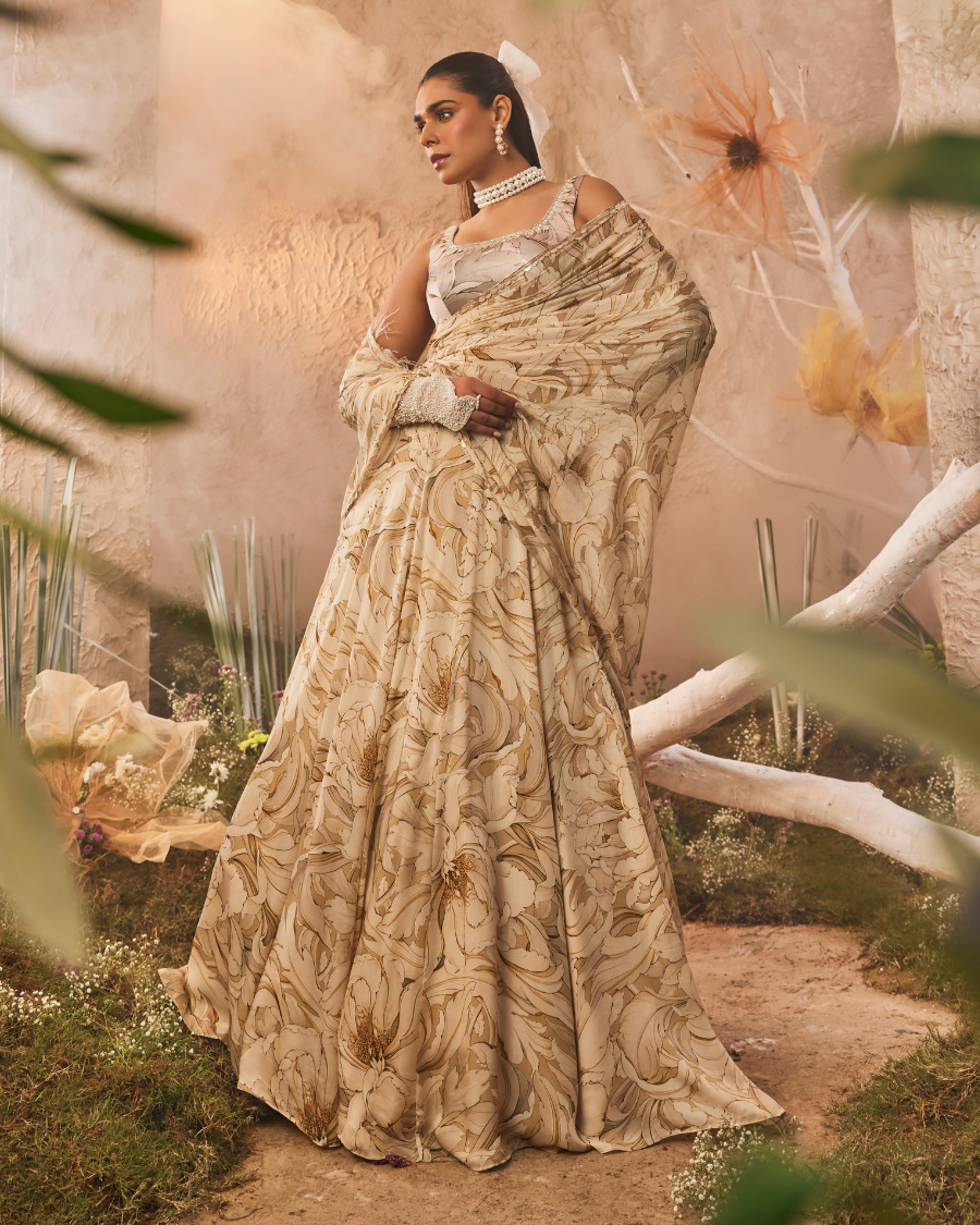 Kali Lehenga with Blouse and Dupatta