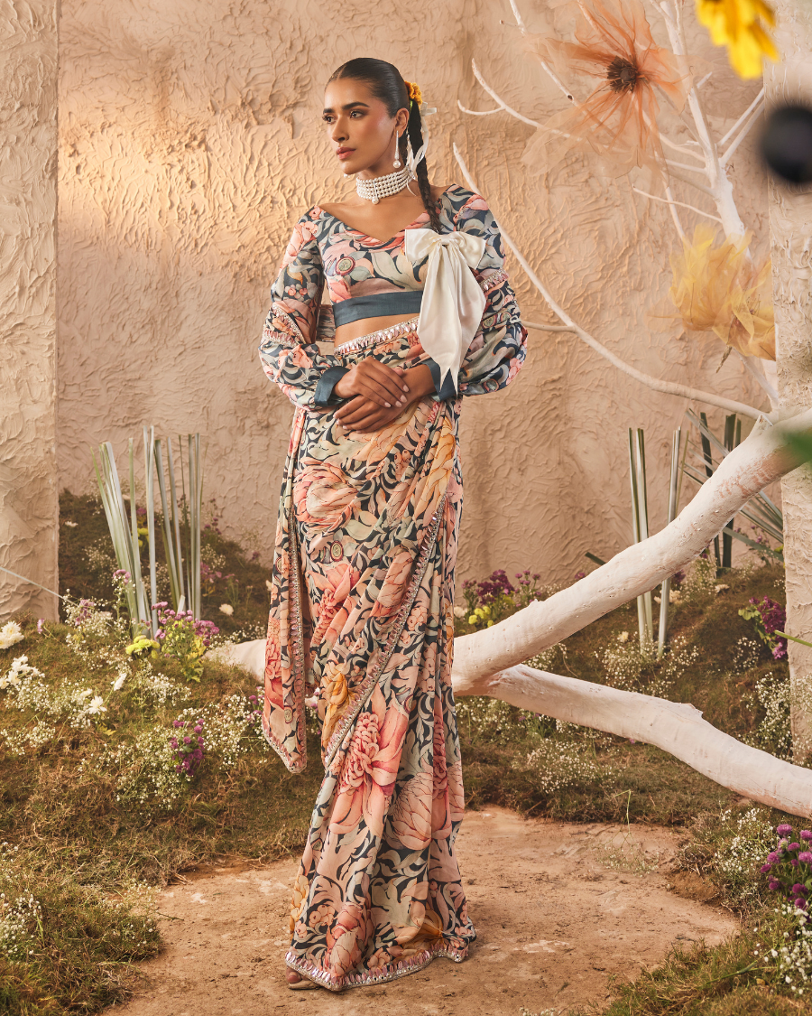 Kara Draped Sari with Blouse