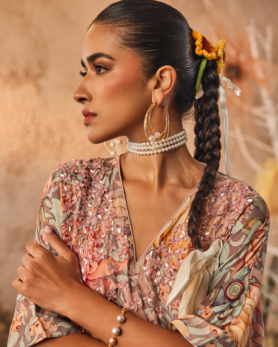 Thea Kaftan Tunic with Pants in White