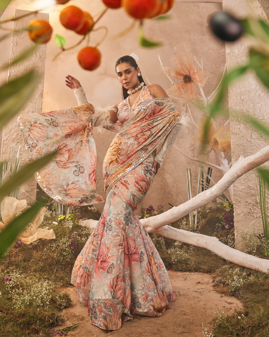 Lyra Draped Sari with Blouse