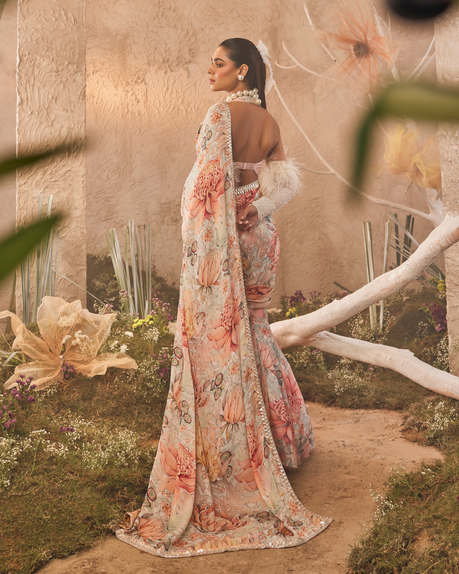 Lyra Draped Sari with Blouse