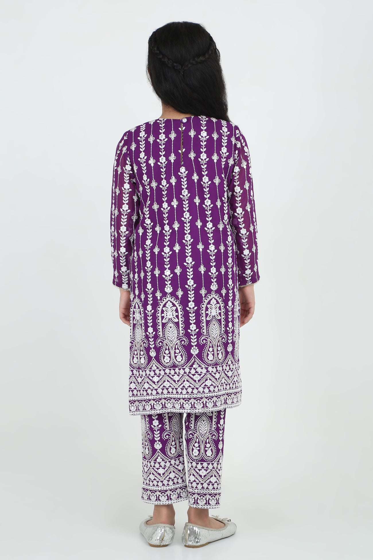 Kiara Slim Tunic Set in Purple
