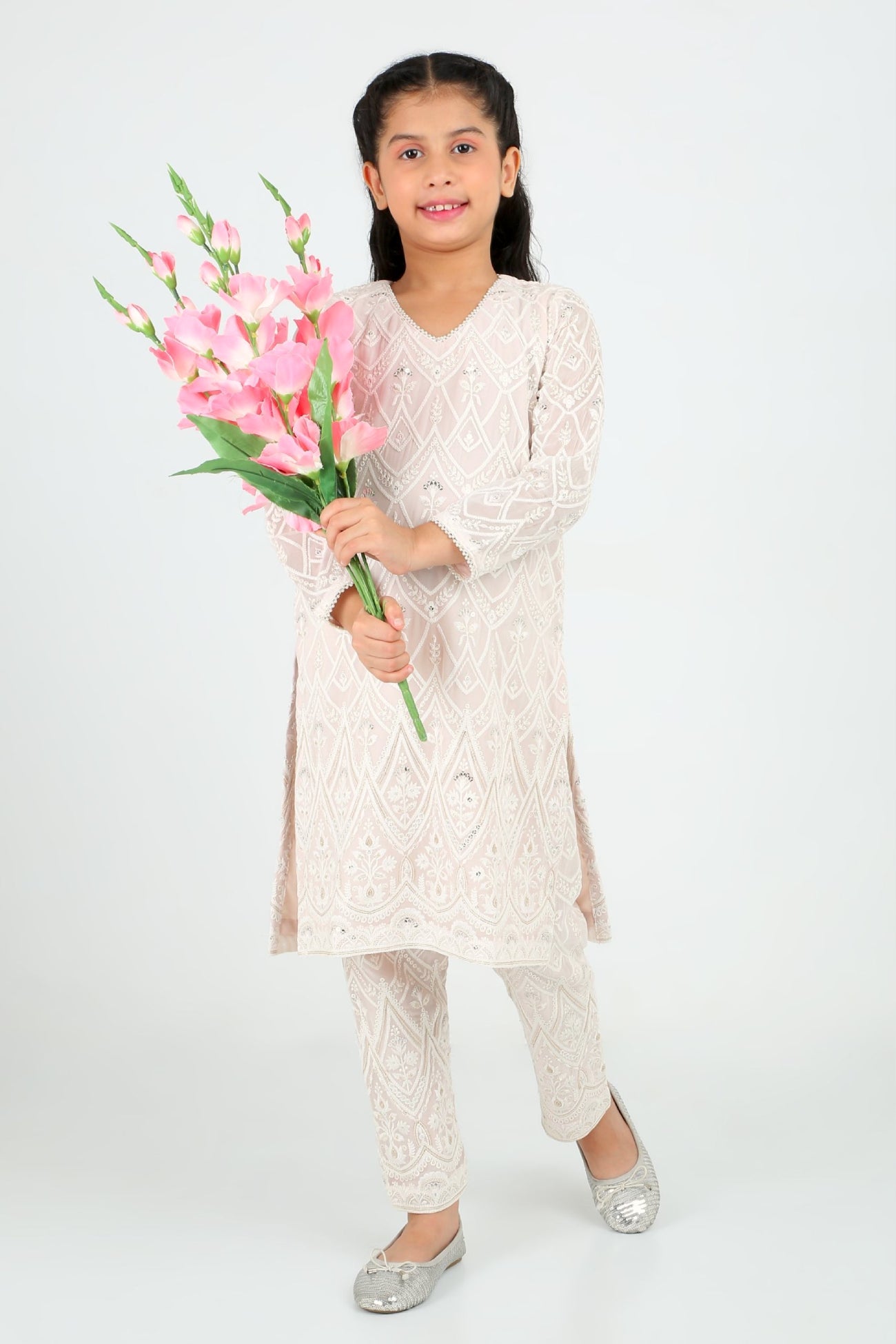 Kiara Slim Tunic Set in Blush