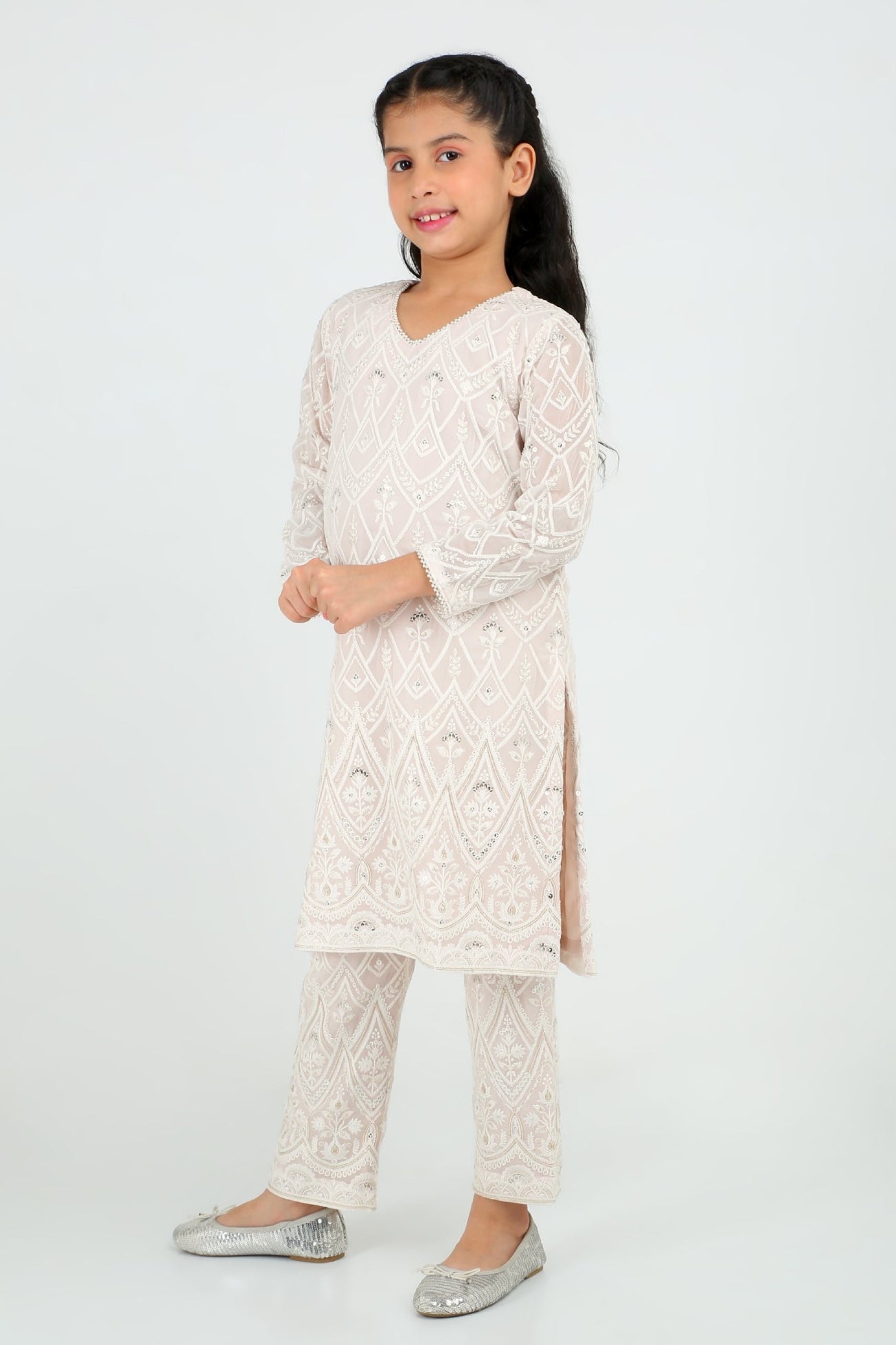 Kiara Slim Tunic Set in Blush