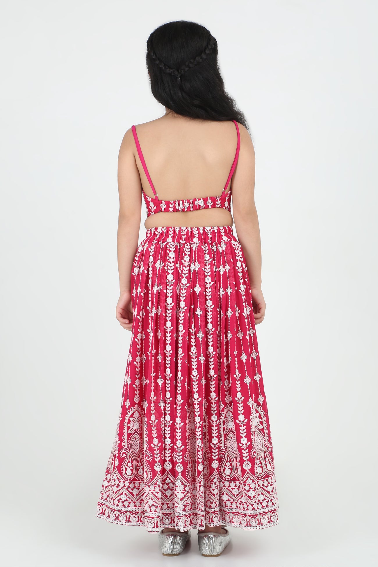 Ira Lehenga Set in Ruby