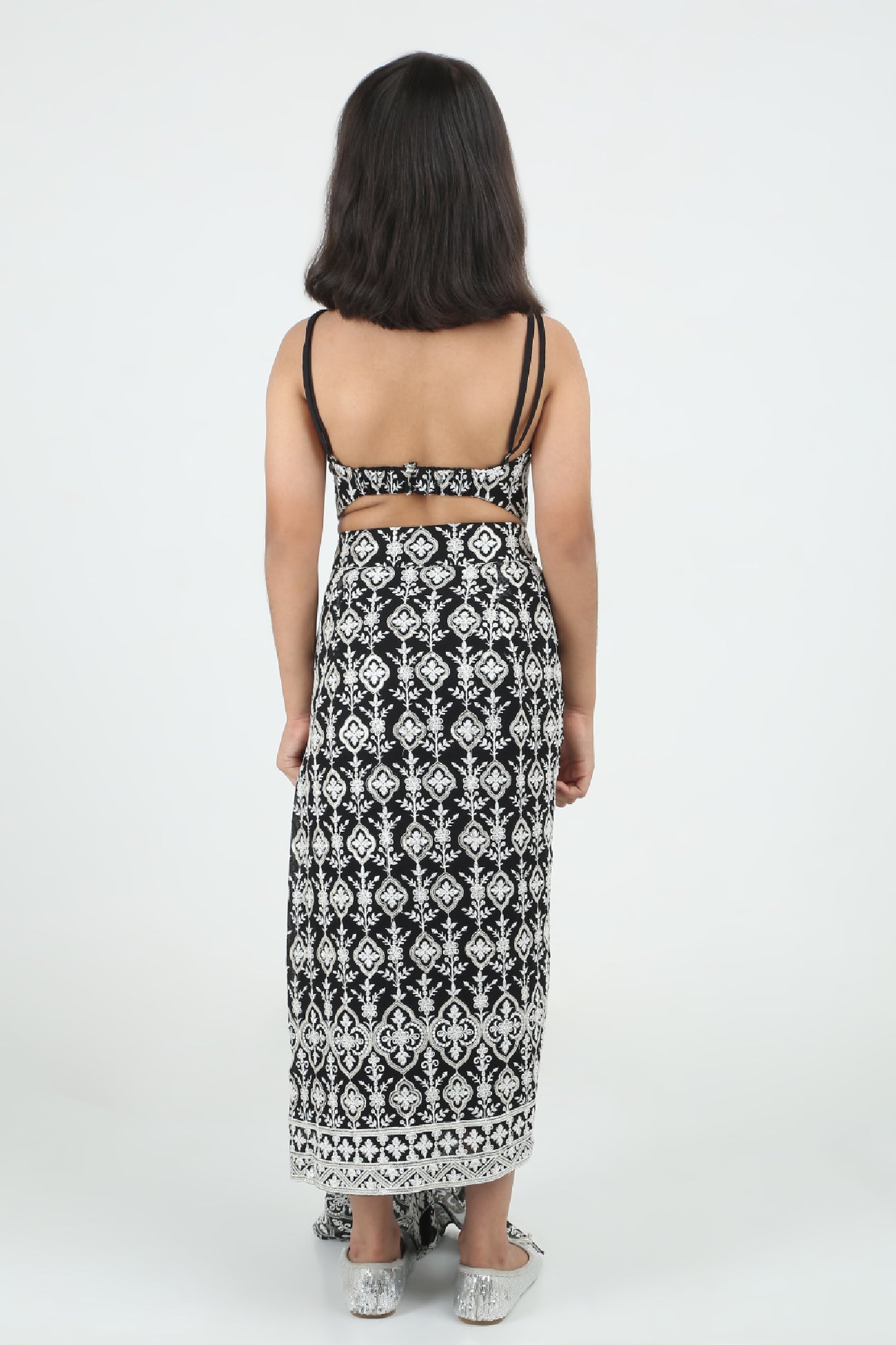 Trina Top and Skirt Set in Black