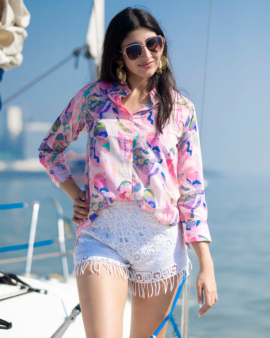 Abstract Shirt in Pink