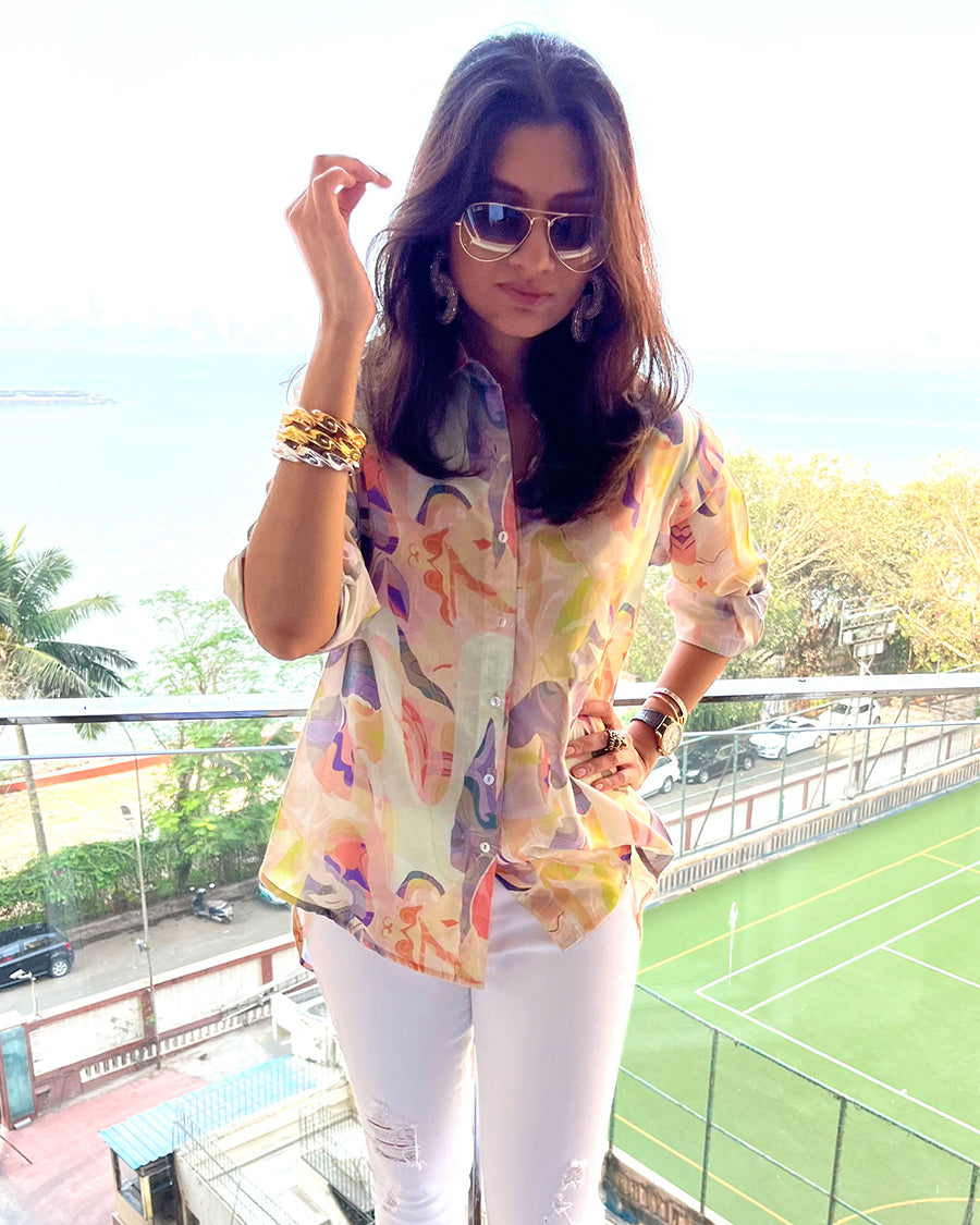 Abstract Shirt in Lemon