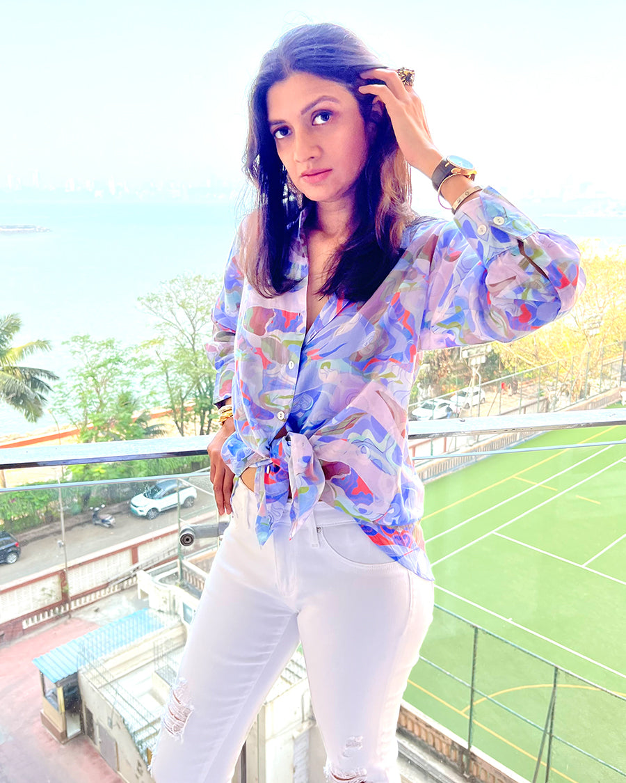 Abstract Shirt in Lavender