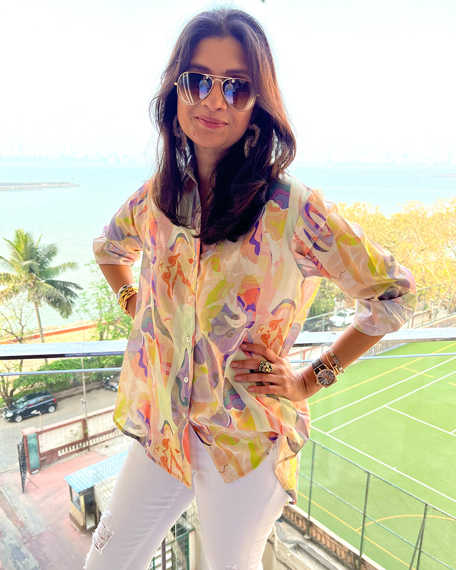 Abstract Shirt in Lemon