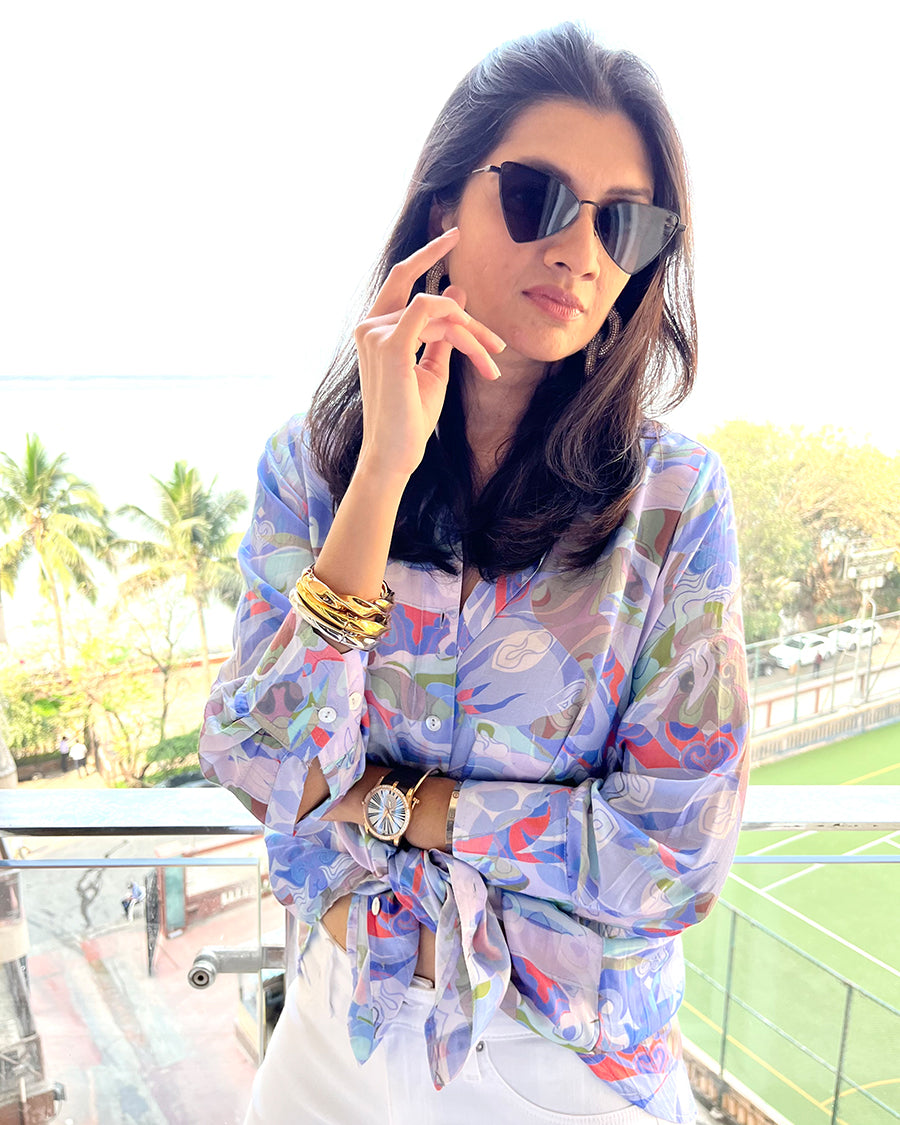 Abstract Shirt in Lavender