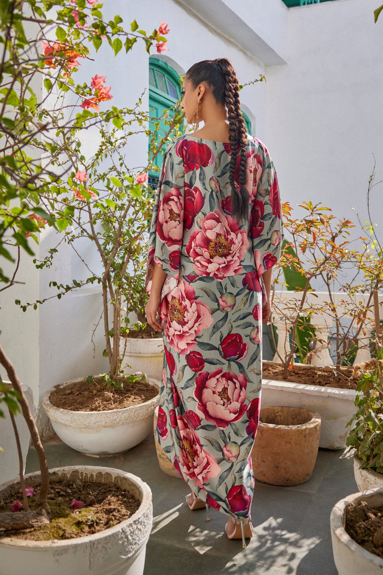 Top with Wrap Skirt in Grey