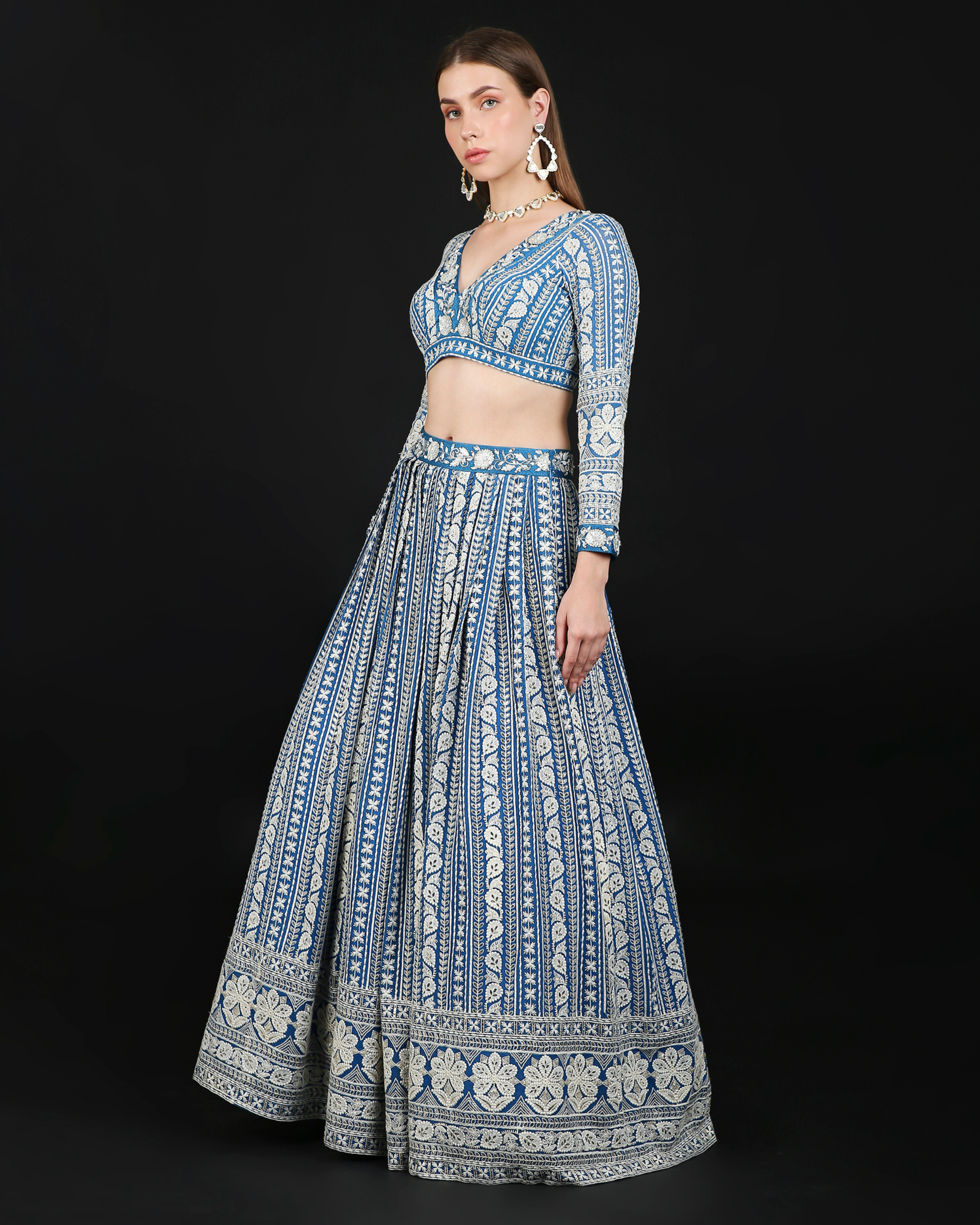 Pari Lehenga Set in Cobalt