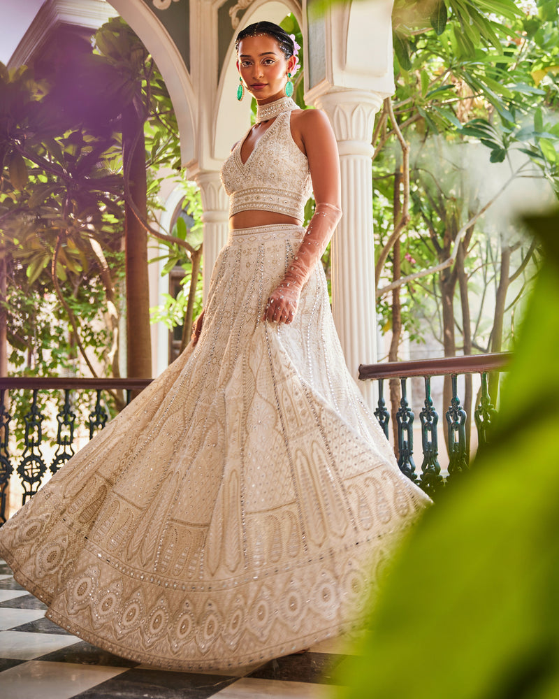 Shahi Lehenga in Ivory