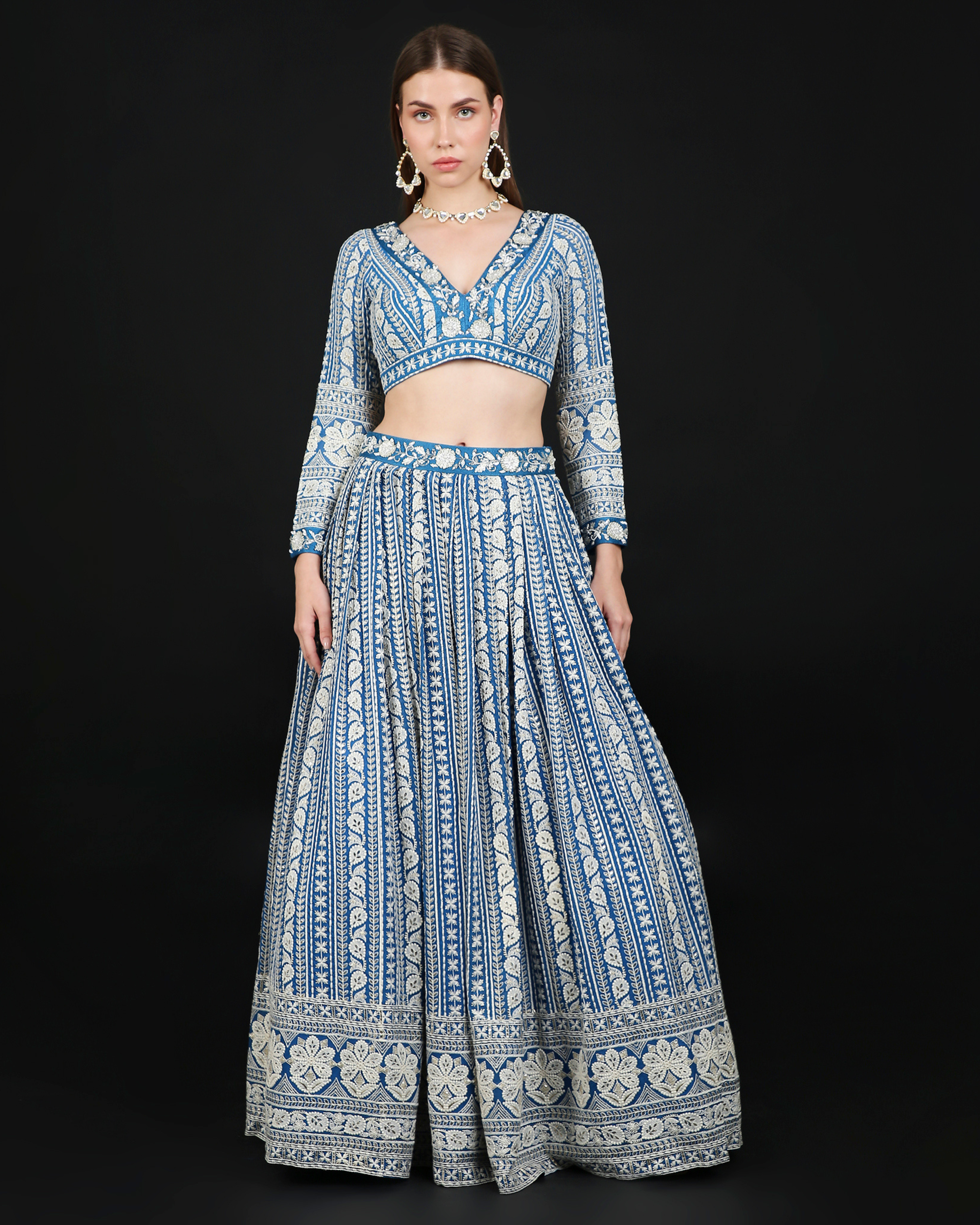 Pari Lehenga Set in Cobalt