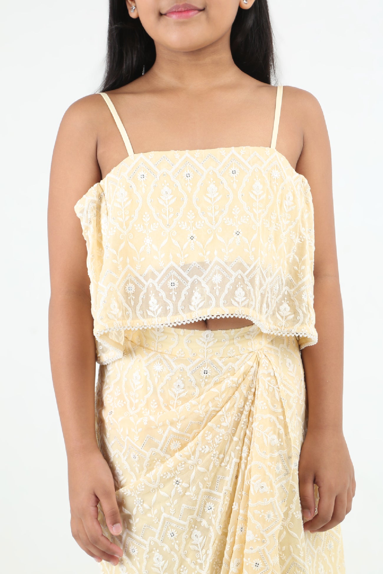 Trina Top and Skirt Set in Beige