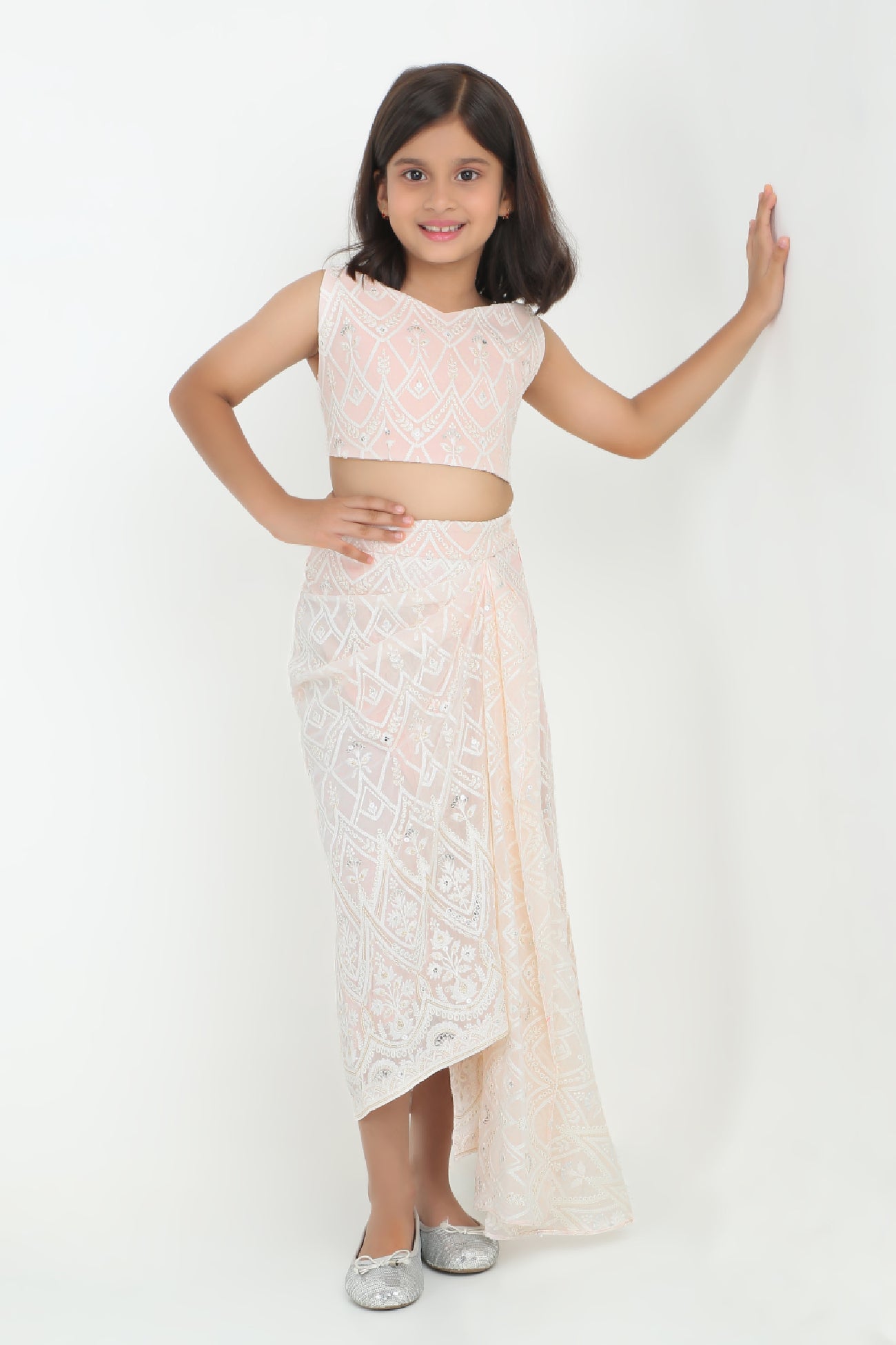 Trina Top and Skirt Set in Blush