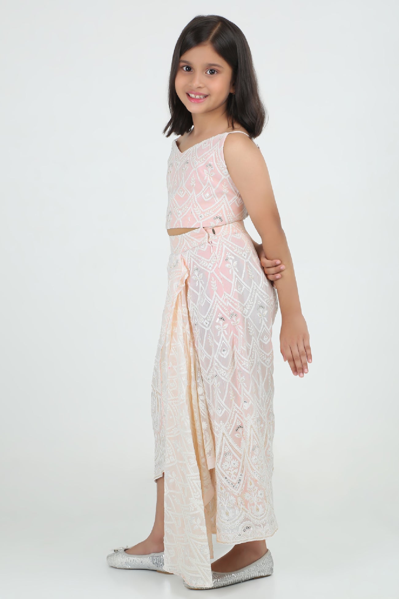 Trina Top and Skirt Set in Blush