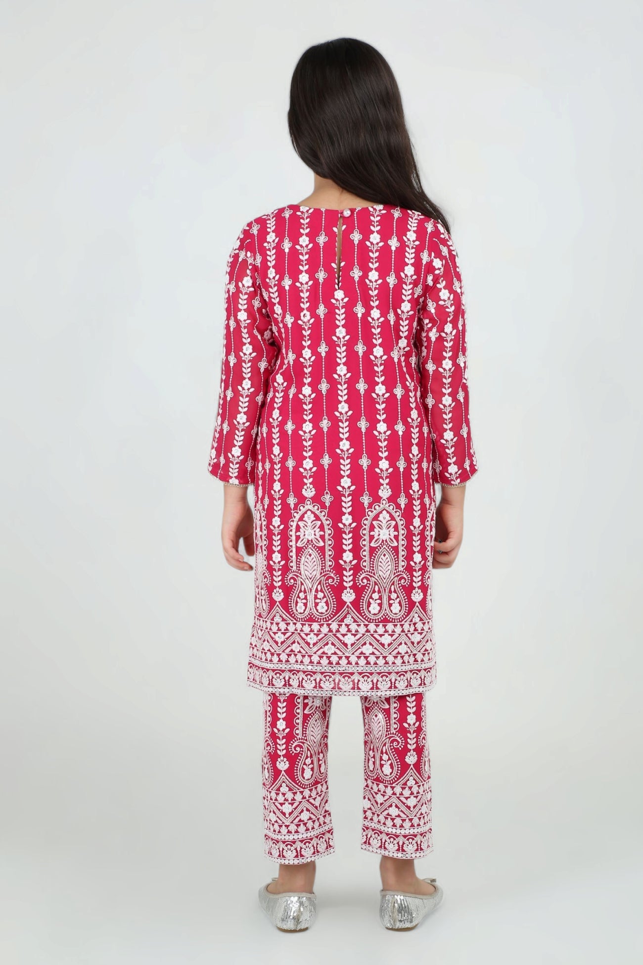 Kiara Slim Tunic Set in Ruby