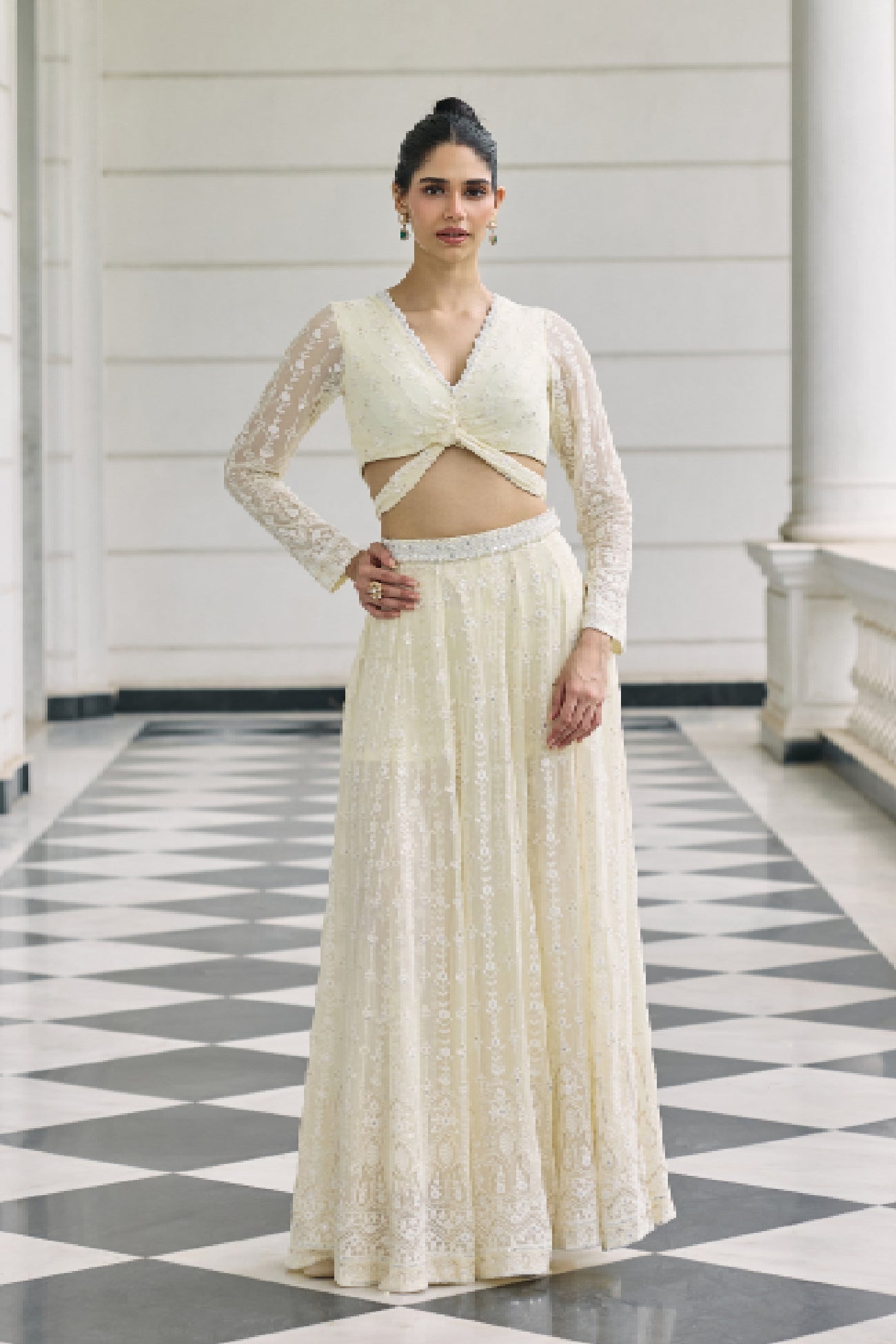 Kyra Top and Skirt Set in Butter Yellow
