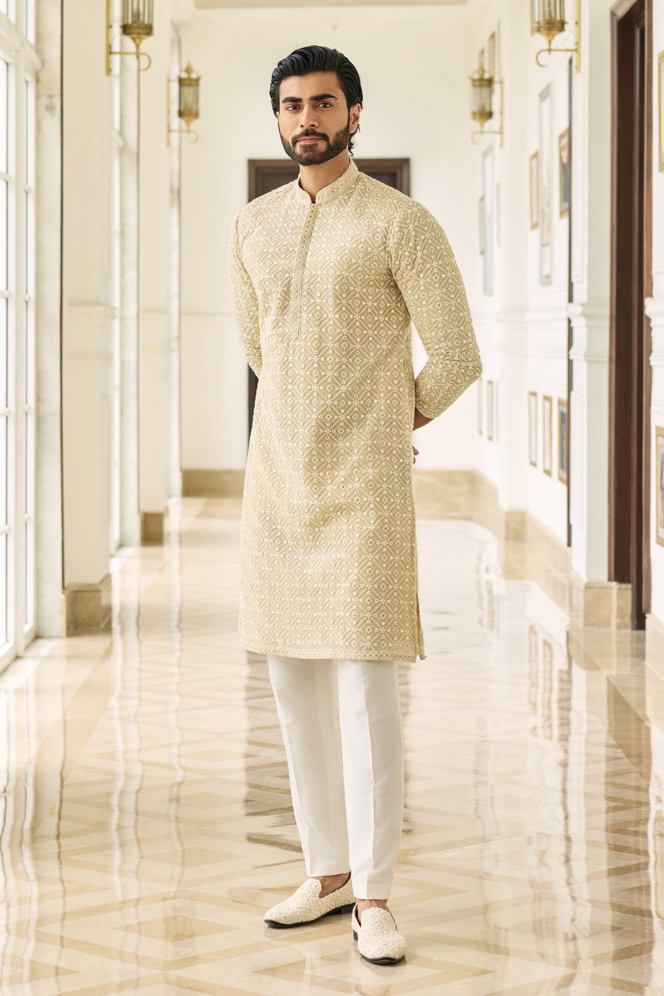 Luca Kurta in Champagne Lucknowi