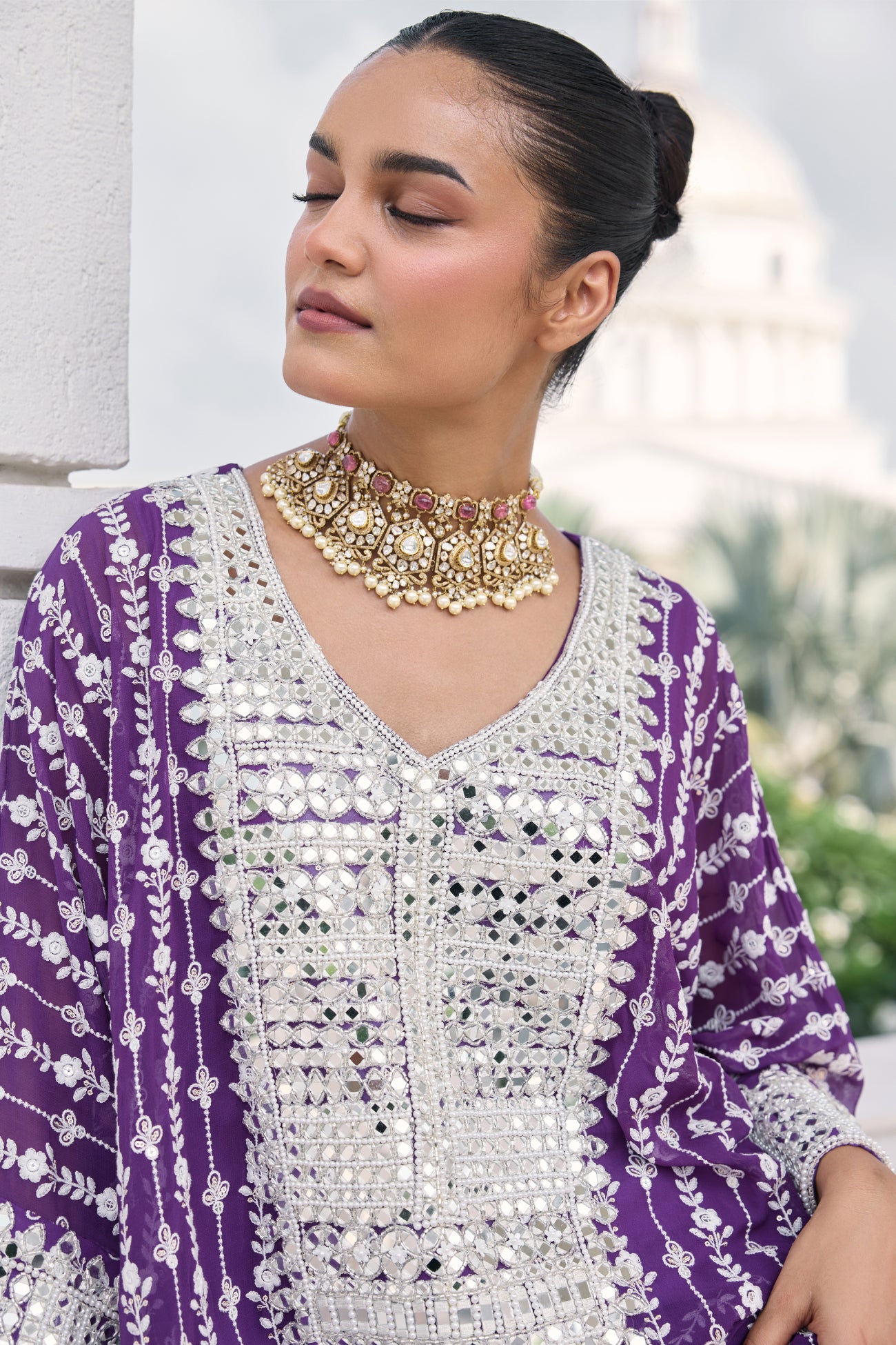 Mari Kaftan Set in Purple