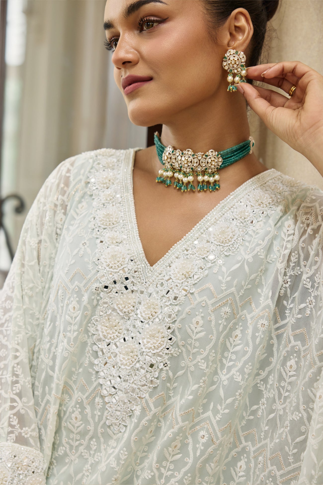 Mari Kaftan Set in Sky Blue