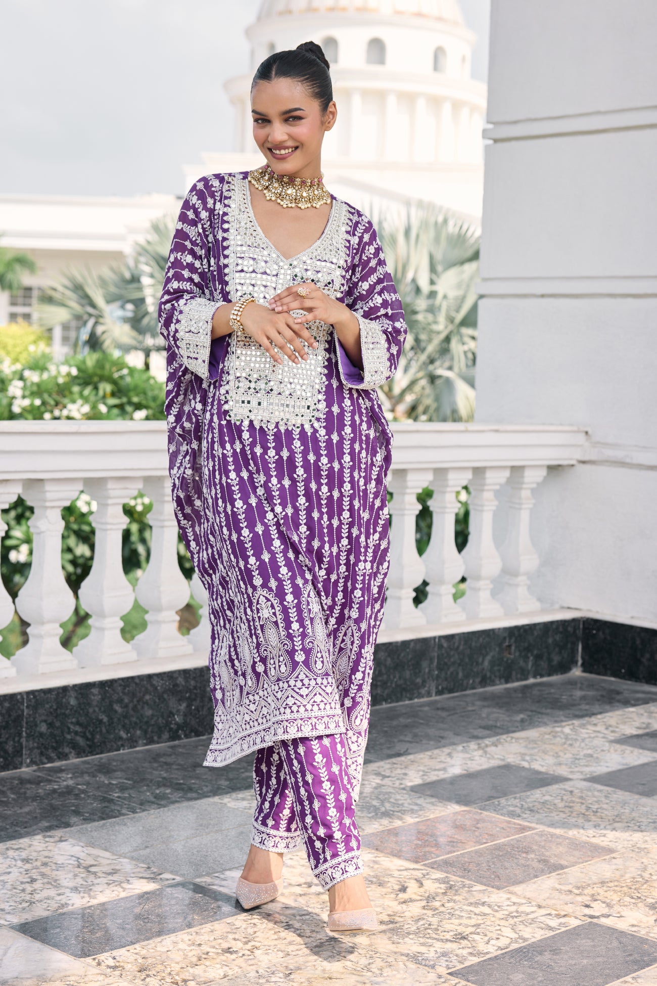 Mari Kaftan Set in Purple