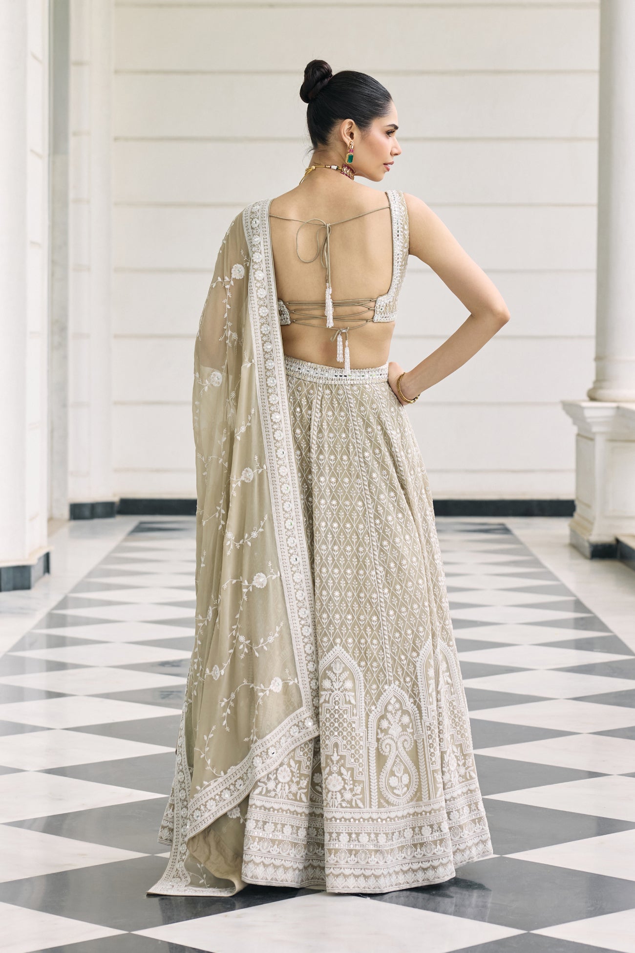 Nia Lehenga Set in Dusty Grey