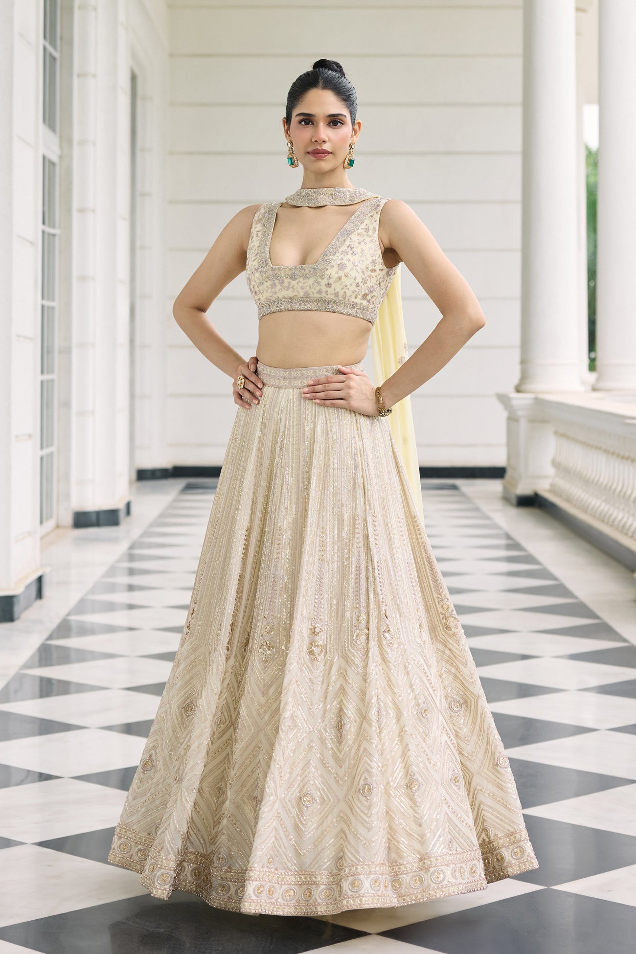 Noor Lehenga Set in Butter Yellow
