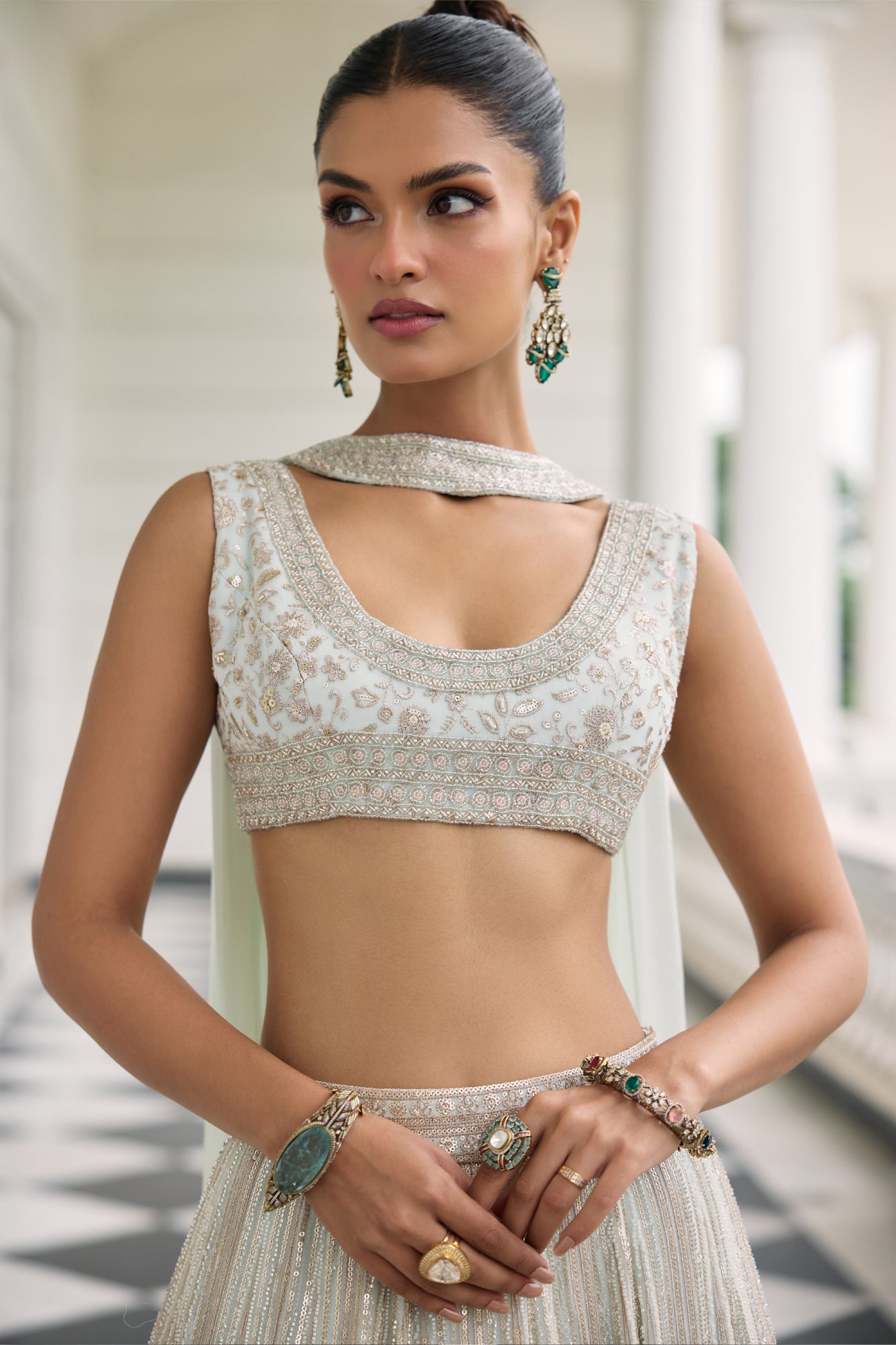 Noor Lehenga Set in Sea Green