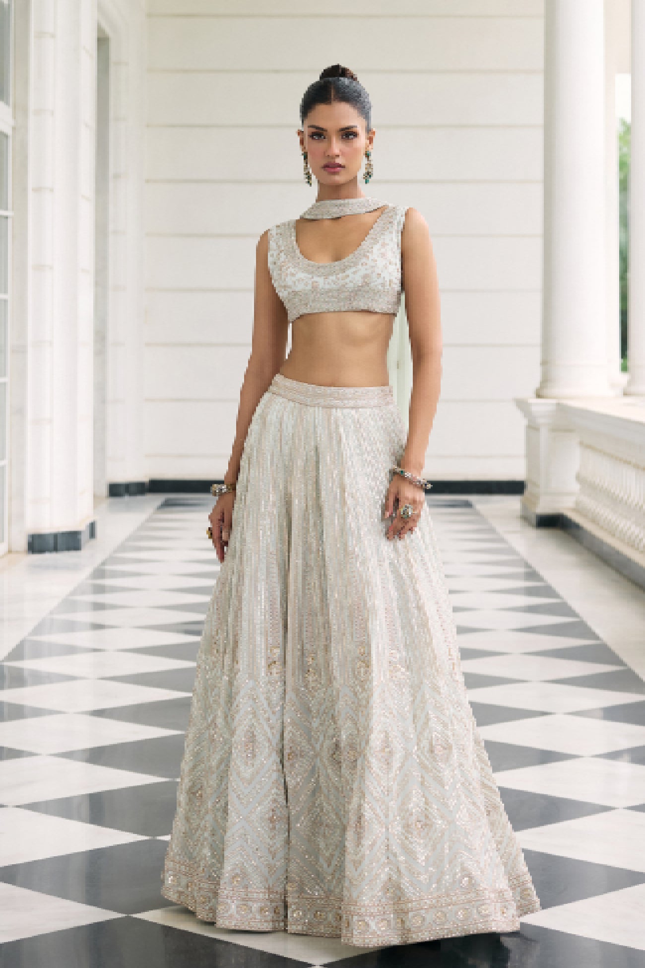 Noor Lehenga Set in Sea Green