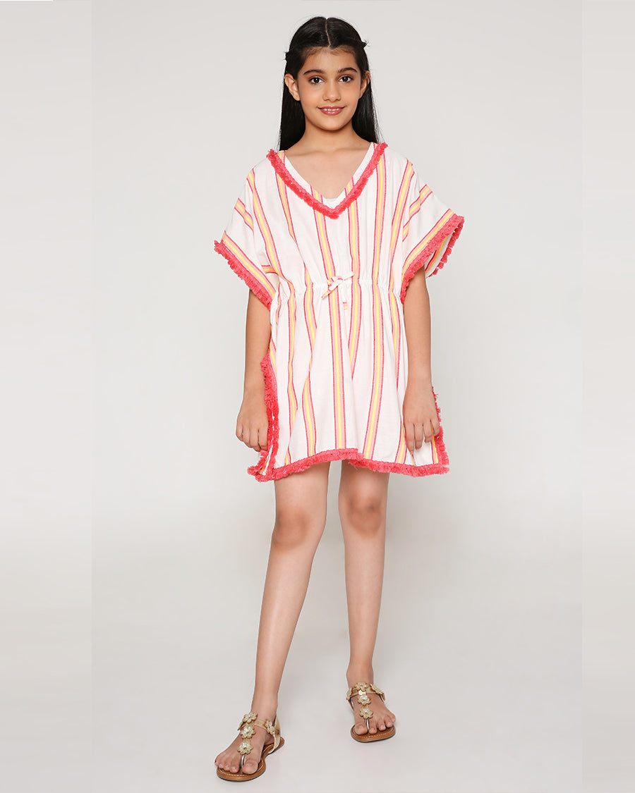 Bali Kaftan In Tangerine