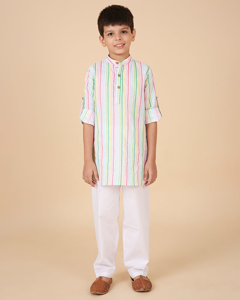 Mylo Kurta in Multi Stripe