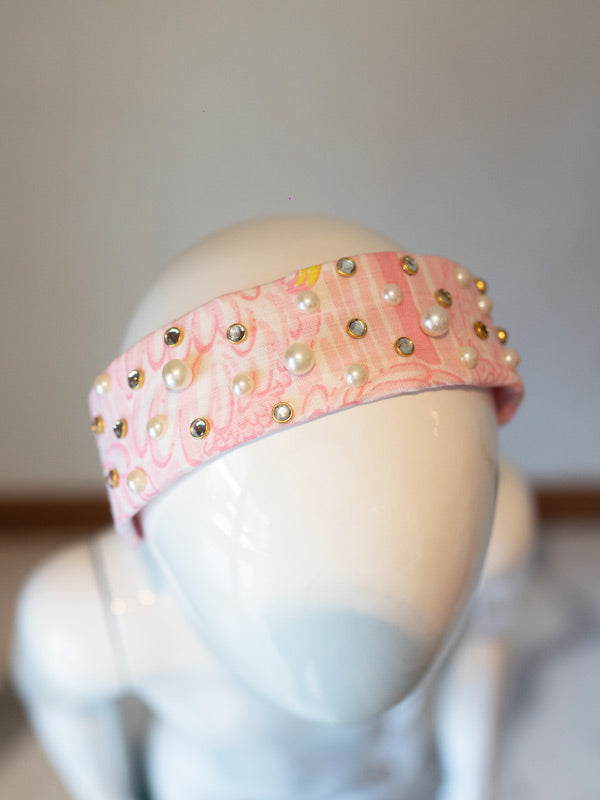 Trixie Hairband in Embellished Flamingo
